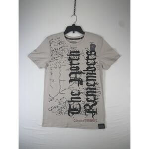 Game Of Thrones Shirt Mens Small Beige The North Remembers Map Graphic Tee HBO